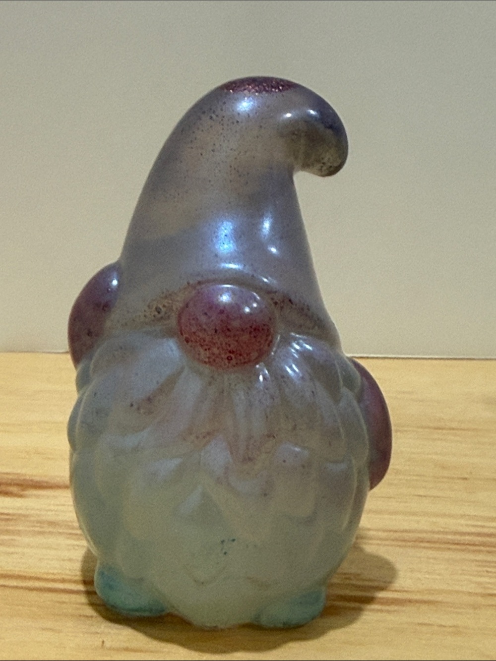 Iridescent Resin Gnome Figurine - Lavender and Pearl
